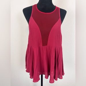 Intimately by Free People Marble Sheer Racerback Cami Peplum Top Size Small